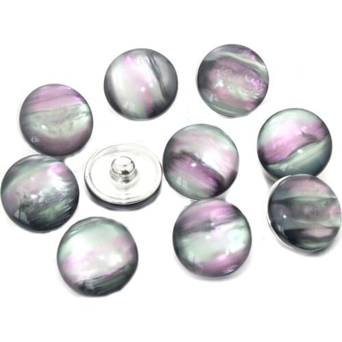 10pcs/lot Mixed 18mm Snaps Alloy Resin Fashion Snaps Buttons Fit Snap Jewelry Snaps Bracelets 050705