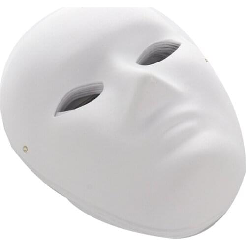 12PCS Paper DIY White Mask Full Face Opera Masquerade Mask Halloween Mask
