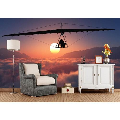 Papel de parede Hang gliding Flight Clouds Sun Sport 3d wallpaper,living room bedroom TV background wall papers home decor mural