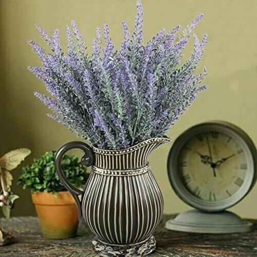 4 Bouquets Artificial Lavender Flowers Bundle Fake Plants DIY Home Wedding Decoration Garden Backyard Vase Decor