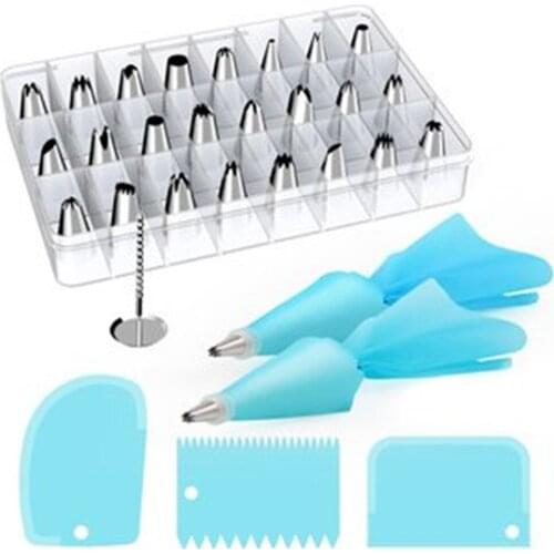 45PCS Multi-function Cake Decorating Kit Cake Turntable Set Pastry Tube Fondant Tool Kitchen Dessert Baking Pastry Supplies