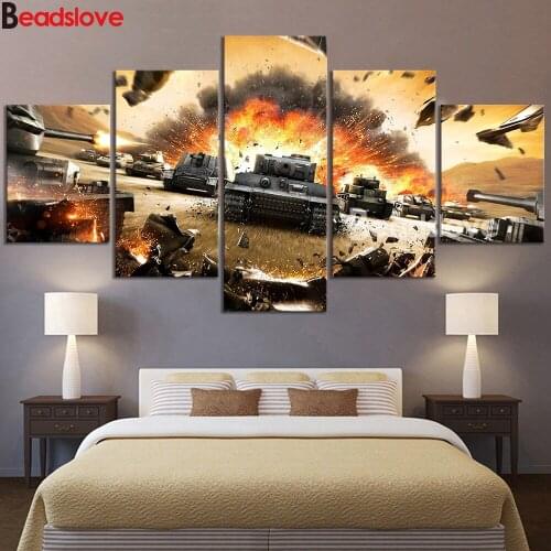 5 Pieces World of Tanks 5d diy Diamond embroidery mosaic diamond painting full square & round diy puzzle home art