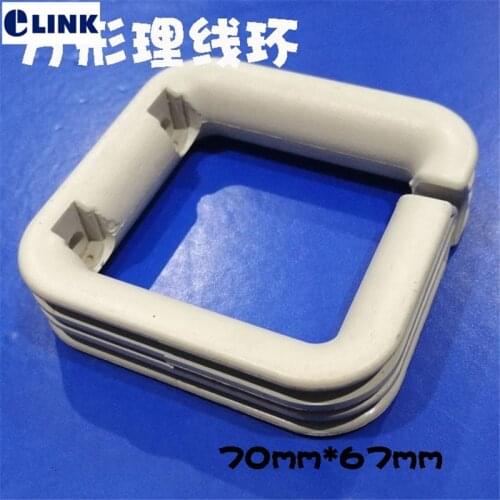 50pcs cable ring square type plastic ABS esay for installing white color cable manager 70*67mm for network cabinet factory sales