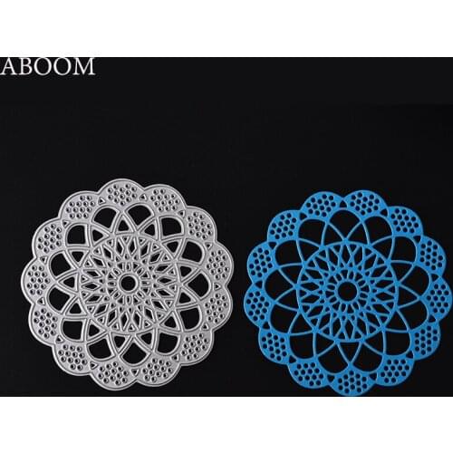 ABOOM Fresh Round Flower Metal Cutting Dies DIY Scrapbooking Stencils DIY Album Cards Decoration Embossing Folder Die Cuts Mold