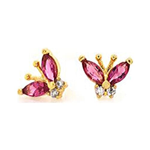 CANNER 925 Sterling Silver Stud Earring Korean Romantic Red Zircon Earring For Women Fashion Crystal Jewerly Piercing Pendientes