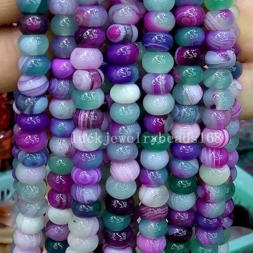 Free Shipping Fashion Jewelry 5x8mm Beautiful Multicolor Carnelian Art Loose Beads 15" FG7062