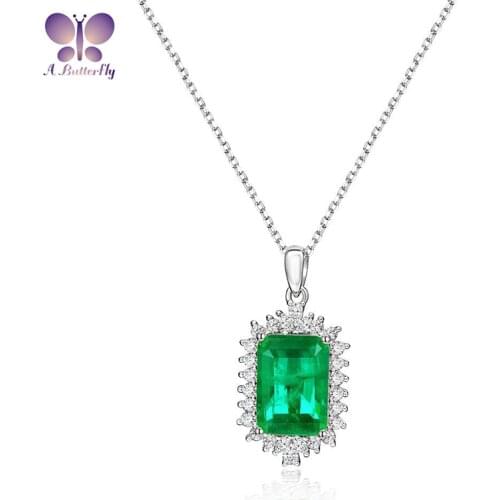 2020 New Luxury 925 Sterling Silver Tag Micro Inlaid High Quality Simulation Diamond Pendant With Silver Chain