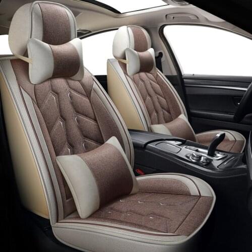 KADULEE FLAX car seat cover set for chery tiggo t11 2/3/5 jac s3 s2 zotye t600 matiz daewoo logan kadjar seat cover cars