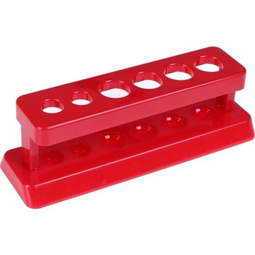 6 Holes Red Plastic Test Tube Rack Holder Support Burette Stand Laboratory Test tube Stand Shelf Lab School Supplies