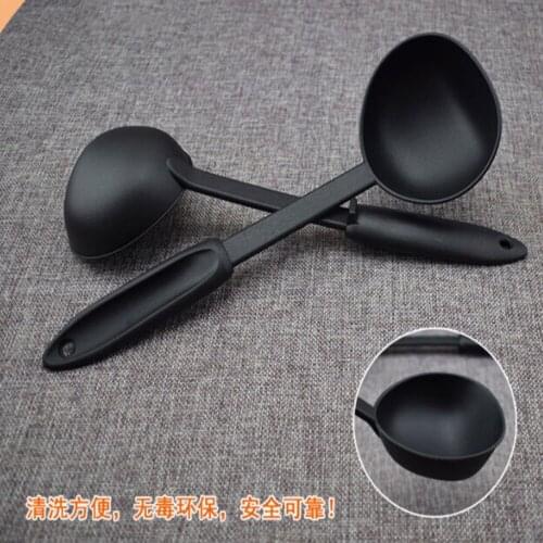 Kitchen Soup Spoon Cookware Nylon Ladle Spoon Black Color Kitchen Cooking Ladle For Serving Soup Utensil Tools Accessories