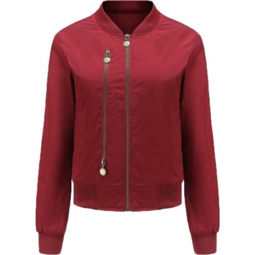 Quanss 2021 New Arrival Bomber Jacket Women Spring Autumn Black Green Zipper Baseball Jackets And Coats Female Casual Outerwear