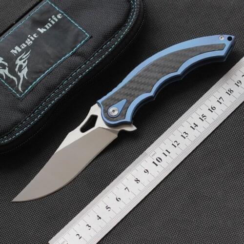 MK Wing CS claw pocket Flipper knife m390 steel CF+Titanium outdoor Self-defense fishing camping hunting tactical folding knife