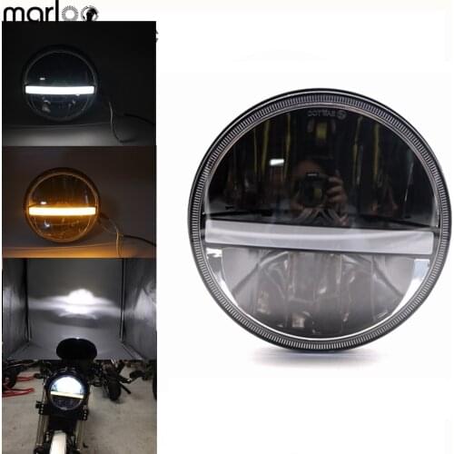 Motorycle 7" Headlight LED Angel Eyes DRL for Kawasaki Vulcan VN 500 750 800 900 1500 1600 1700