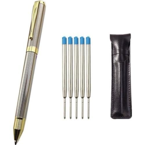 Set Office Pen 1PCS Metal Ballpoint Pen With Refill Gift Stationery Core Automatic Ball Pen For School Office Ink Pen