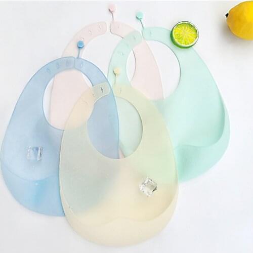 New Waterproof Baby Bibs Adjustable Different Style Solid Girls Silicone Bibs for Baby Feeding No Clean Infant Apron Bibs A127