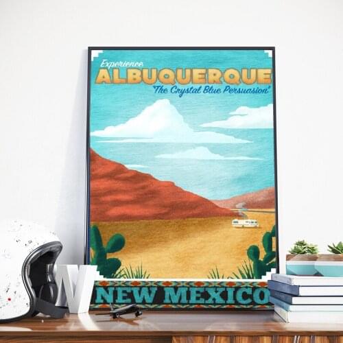 New Mexico Poster Canvas Art Prints Albuquerue Travel Poster Wall Art Canvas Painting Picture for Home Decor