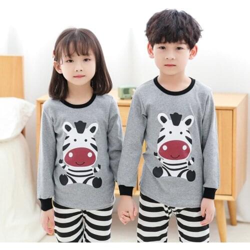 TUONXYE Boys Girls Pajamas Set Children Zebra Cotton Kids Long Sleeves Pijama Baby Sleepwear Clothing Nightwear
