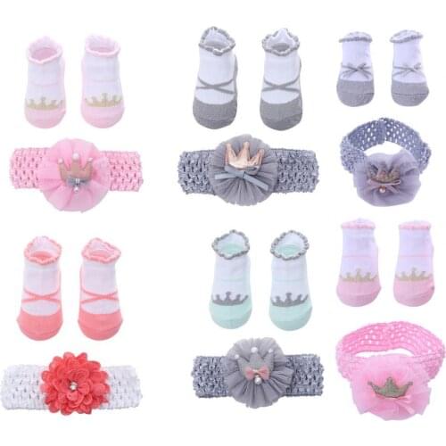 Headwrap Socks Crown Decoration Design Sweat Absorption Skin Friendly Princess Knot Hair Band All-match Sock Suit for Home