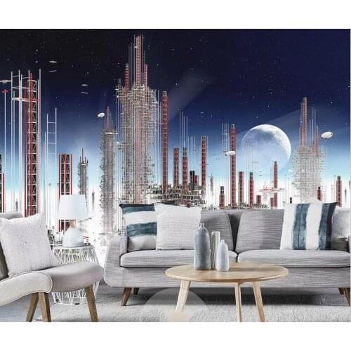 Custom 3D wallpaper mural urban background wall art wallpaper science fiction abstract geometric wallpaper decorative painting