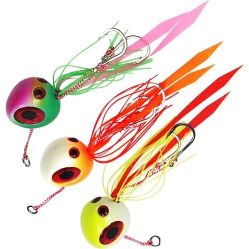 100g 120g 150g 200g Skirts Hard Metal jig head red snapper skirts ties Fast jigging fishing lure Tai Kabura Slider