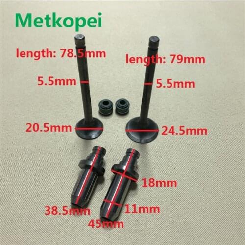 Motorcycle CBT125 CM125 engine valve stem with oil seal and valve intake exhaust stem guide duct for Honda 125cc CBT CM 125 150