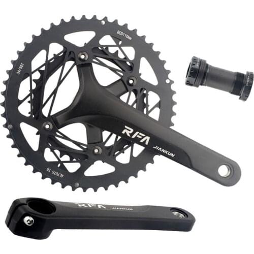 110BCD 34T-50T Road Bike Crankset Folding Bicycle Sprocket Double Disc Aluminum Alloy Compression Sprocket Crank set 11/22S BB52