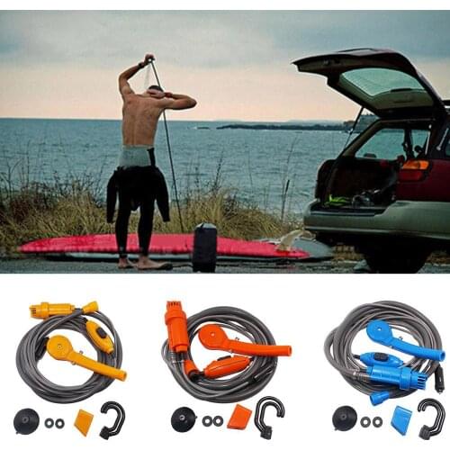 USB DC 12V Camping Shower Set Portable Travel Hiking Car Shower Kit Pressure Outdoor Pet Washing Sprinkler
