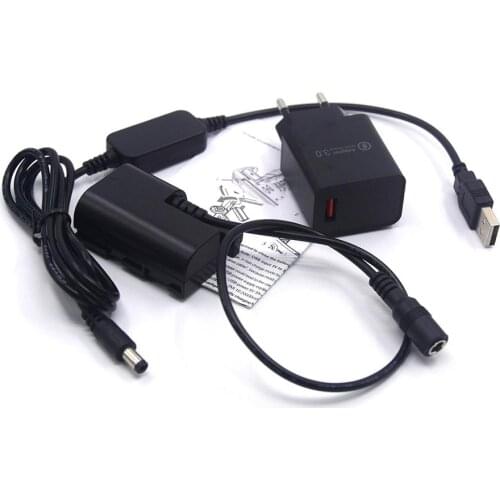 QC3.0 USB Charger + LC-E6E USB Cable + NCDR-E6 Full Decoded LP-E6 Fake Battery for Canon EOS 70D 80D 90D 6D 7D 5D Mark II III IV