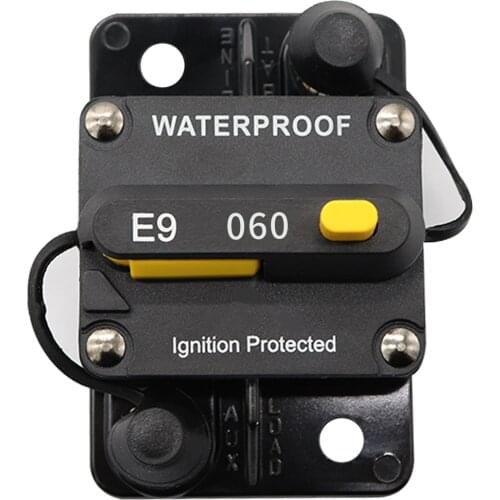 DC 12V-72V 60A Waterproof Circuit Breaker Fuse Holder with Manual Reset for Marine Trolling Motors Boat ATV 60Amp