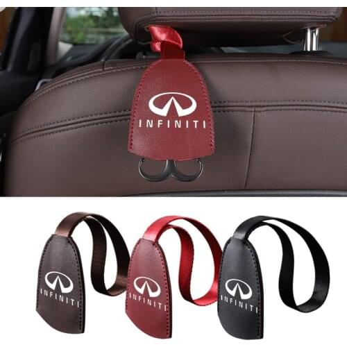 1Pcs PU Leather Headrest Seat Back Hanger Hook Strong Durable Car Accessories For Infiniti Q50 Q50L Q60 Q70L QX30 QX50 QX60 QX70