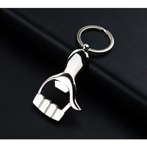 1PC Sliver Color Thumb Up Hand Fist Keychain Key Ring Bar Beer Bottle Opener Praise Good Job Celebrate Party Tool Kitchen Ware