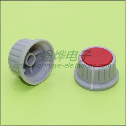 10 pieces 28MM*15.5MM gray red plastic knob potentiometer knob speed control knob flower shaft inner hole 6MM