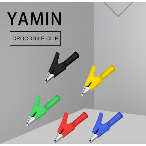 10pcs/lot 4mm Plug-in High Current Battery Pure Copper Alligator Clip Opening 10mm Electronic Power Supply Test Clip