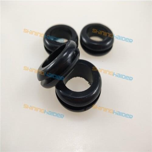 1000pcs Asian type inner diameter 8mm opening hole 10mm black natural rubber grommets ring protective grommets rubber bushing