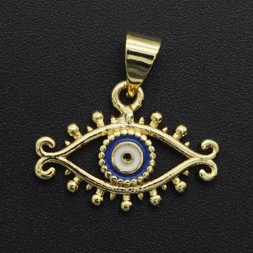 16x18mm 100% Copper DIY Jewelry Evil Eye Charm Pendant Wholesale Necklace Making Charms Jewellwery Finding Supplies