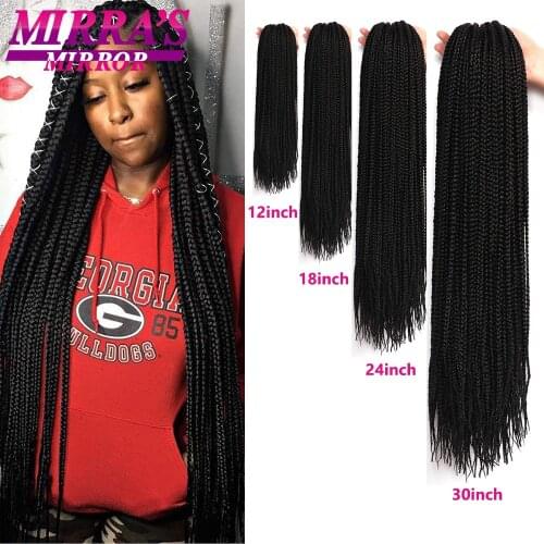 Box Braids Crochet Hair 7Packs Crochet Box Braids PreLooped Crochet Braids For Black Women Synthetic Braiding Hair