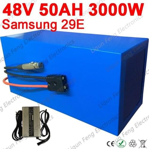 Super Power 48V 3000W 2000W 1000W Scooter Battery use Samsung 29E 48V 30Ah 35Ah 40Ah 45Ah 50Ah 55Ah 60Ah E-Bike Battery Free Tax