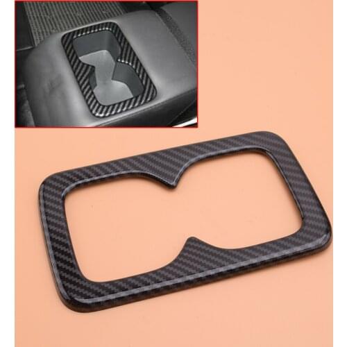 Car Carbon Fiber Style ABS Rear Water Cup Cover Trim Holder Panel Frame Fit for Nissan Sentra 2019 2020 2021