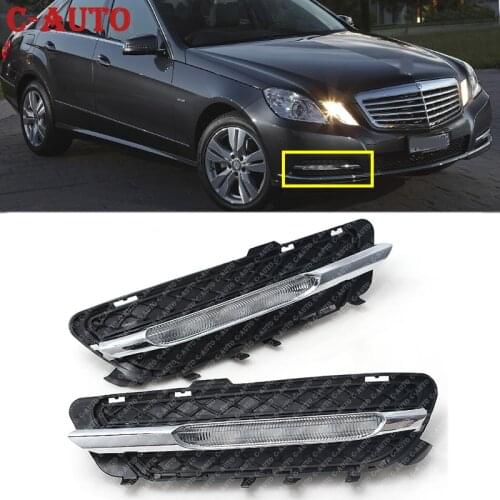 Car Front LED Daytime Running Lights DRL For Mercedes-Benz W212 E250 E300 E350 2009-2013 2128851574 2128851674 Fog Light