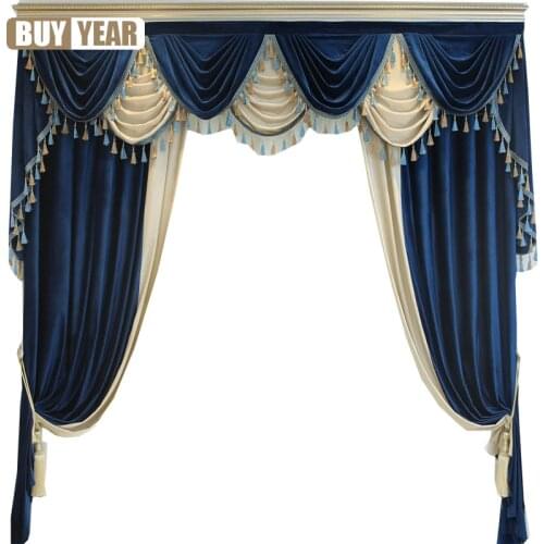 Nordic Style Velvet Curtains American-style for Living Room BedRoom Luxury Flannel Velvet Curtains Tulle Valance Custom