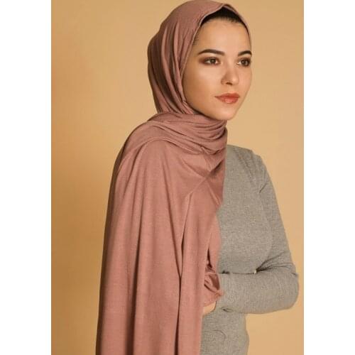 H707 high quality plain cotton elastic jersey maxi scarf womens headwrap modal fabric soft shawl
