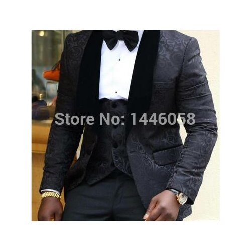JELTONEWIN 2021 Custom Made Shawl Lapel Groom Tuxedos Black Men Suits For Wedding Best Man Blazer Groomsmen Jacket+Pants+Vest
