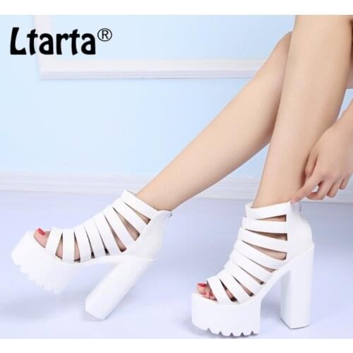 LTARTA 2021 Summer New Fashion High Heels Korean Stripe 14CM Heel Women Shoes Nightclub Sandals ZYW