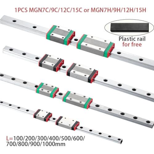 MGN7 MGN12 MGN15 MGN9 L 100 200 350 500 600 800mm miniature linear rail slide 1pcs MGN linear guide MGN carriage CNC 3D Printer