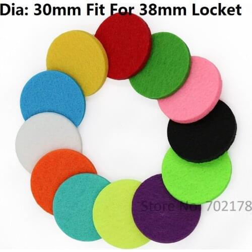 20pcs Colorful trendy Aromatherapy Felt Pads 30mm Fit for 38mm Essential Oil Diffuser Locket Floating Locket Color randomly