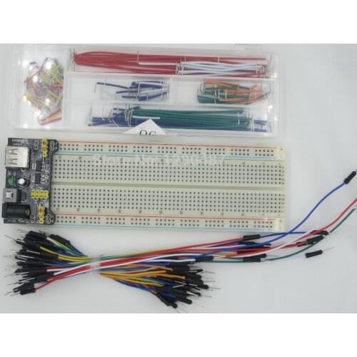 3.3V/5V Breadboard power module+MB-102 830 points Bread board kit +65 Flexible jumper wires+140pcs jumper wire box
