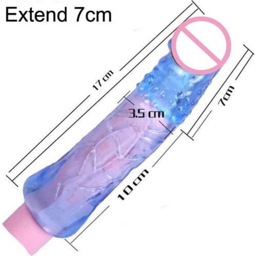 Soft Silicone Penis Extender Reusable Condoms Penis Sleeve Dick Cover Dildo Enlargement Male Cock Ring Adult Sex Toys For Men
