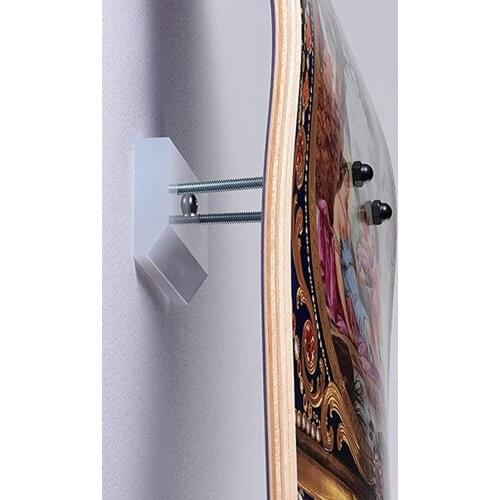 Wall Mount Skateboard Acrylic Deck Display With Stainless Steel Screws Wall-mounted Hanger Sturdy Longboard Storage Display Rack