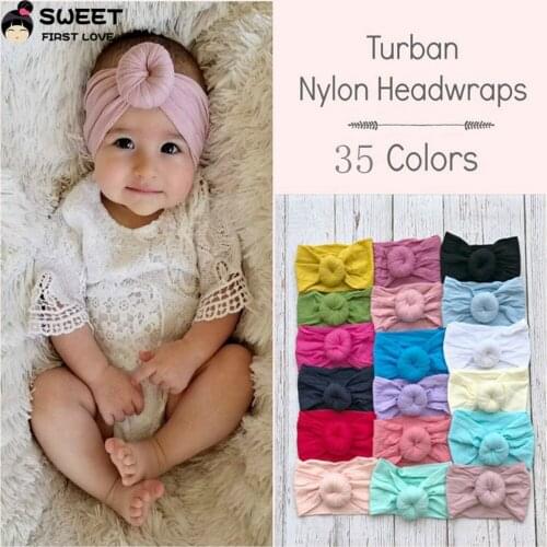 New Nylon Donuts Baby Headband Cute Elastic Turban Solid Hair Bands Kids 2020 Soft Customized Simple Hair Accessories For Girls
