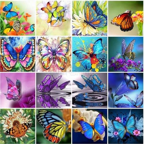 New Arrivals Diamond Painting Full Square Butterfly Cross Stitch Diamond Embroidery Animals Wall Decor Hobby Gift